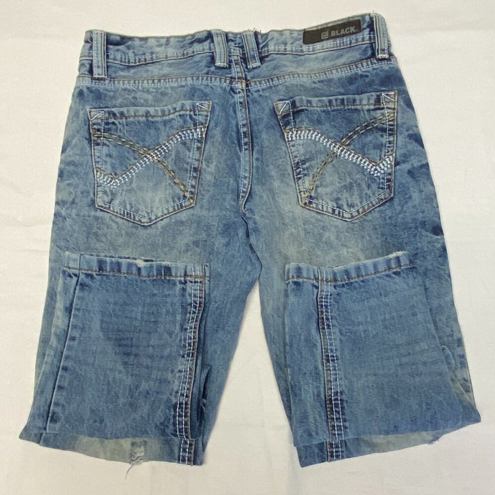 CJ Black Distressed Slim Denim Jeans Faded Medium Wash 28 Embroidered Pocket - Picture 9 of 14